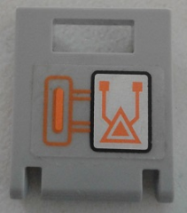 Lego Container, Box 2 x 2 x 2 Door with Slot with Orange Circuitry Pattern (Sticker) - Set 70317