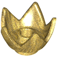Lego Crown / Flower / Egg Shell Half / Pearl Gold