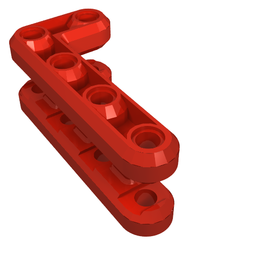 Lego Technic Beam 3 x 7 L-Shape Double / Red