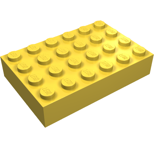 Lego Brick 4 x 6 / Yellow