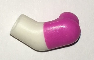 Lego Arm, Left with Molded Dark Pink Short Sleeve  Pattern / White