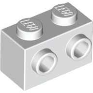 Lego Brick Special 1 x 2 with 2 Studs on 1 Side / White