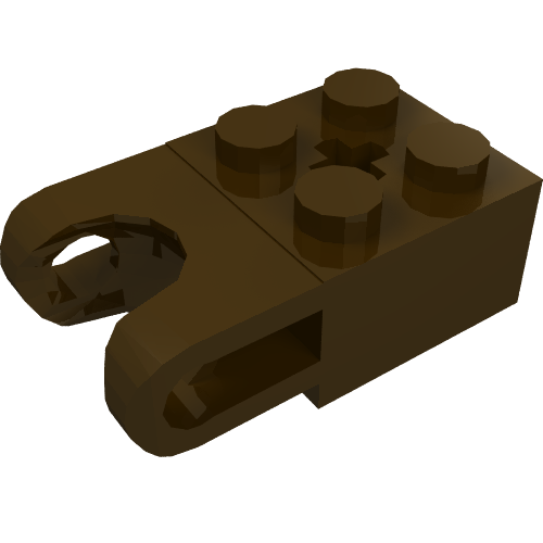 Lego Technic Brick Special 2 x 2 with Ball Socket Wide and Axle Hole / Dark Brown