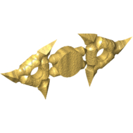 Lego Weapon Throwing Star / Shuriken with Textured Grips [Complete Sprue of 2] / Pearl Gold