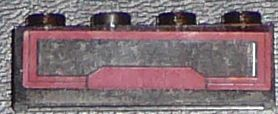 Lego Brick 1 x 4 without Bottom Tubes with Dark Red Panel Pattern (Sticker) - Set 7964