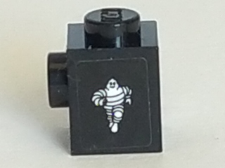 Lego Brick, Modified 1 x 1 with Stud on Side with Michelin Man Logo Pattern Model Left Side (Sticker) - Set 75887