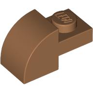 Lego Brick Curved 1 x 2 x 1 with Curved Top / Medium Nougat