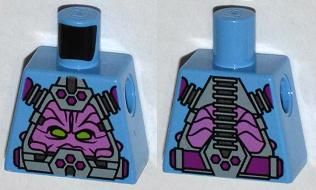 Lego Torso Robot with Kraang and Control Harness Pattern / Medium Blue