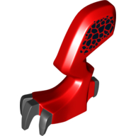 Lego Creature Body Part, Dragon Leg, Left with Black Claws and Hip Print / Red