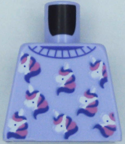 Lego Torso Sweater with White, Dark Purple, and Dark Pink Unicorn Heads Pattern / Lavender