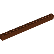 Lego Brick 1 x 16 / Reddish Brown