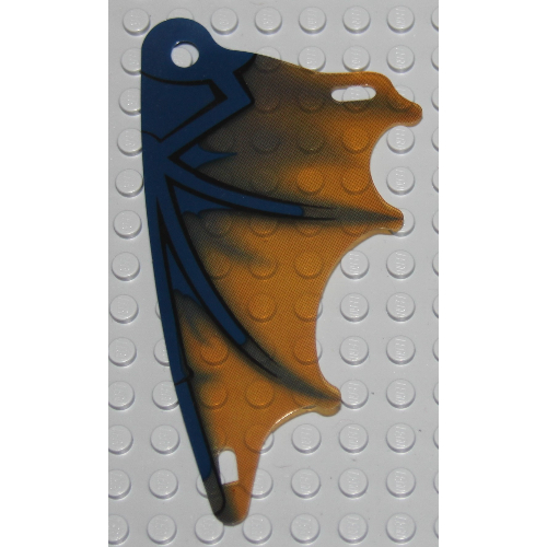Lego Wing, 6 x 12, Scalloped, with Wyvern Dragon Wing Print / [No Color/Any Color]