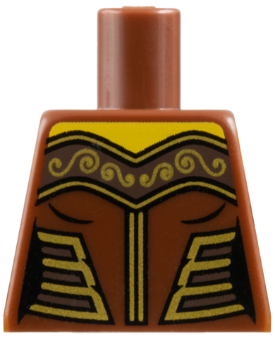 Lego Torso Female Armor with Gold Decorations Pattern / Reddish Brown