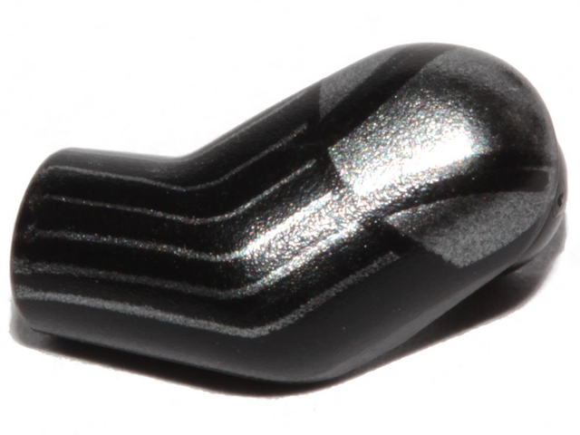 Lego Arm, Left with Dark Silver Armor and Stripes Pattern