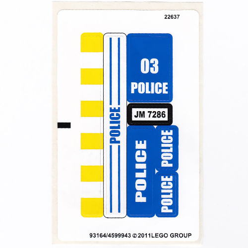 Lego Sticker Sheet for Set 7286-1