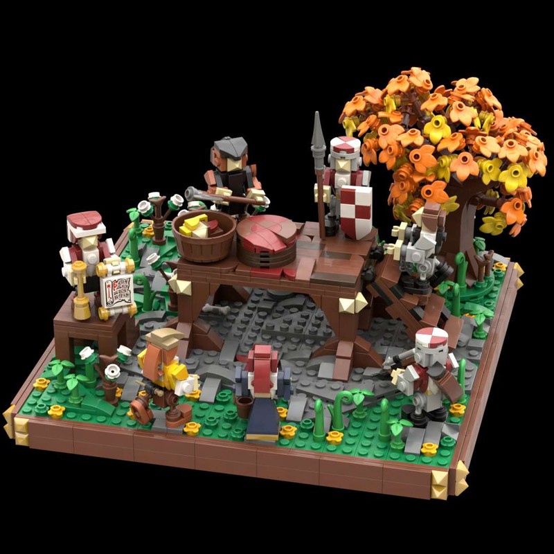 Lego Medieval execution of two robber knights