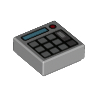 Lego Tile 1 x 1 with Keypad, Blue Slit, Red Button print