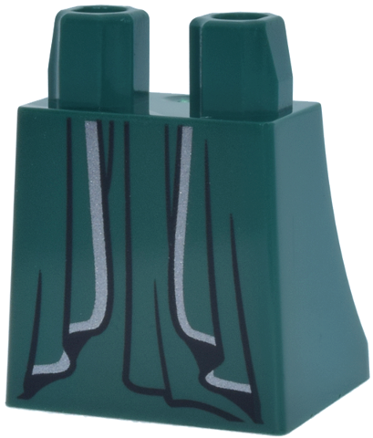 Lego Lower Body, Skirt with Robe with Black Lines and Folds and Silver Trim Pattern