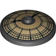 Lego Dish 4 x 4 Inverted [Radar] with Town Hall Clock Face Print