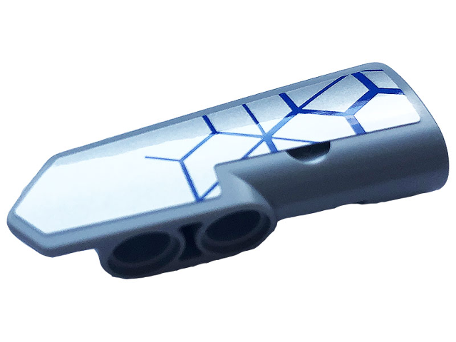 Lego Technic, Panel Fairing #21 Very Small Smooth, Side B with Silver and Blue Race Pattern (Sticker) - Set 42123