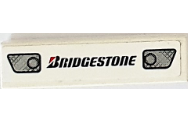 Lego Tile 1 x 4 with Headlights and 'BRIDGESTONE' Pattern (Sticker) - Set 8155