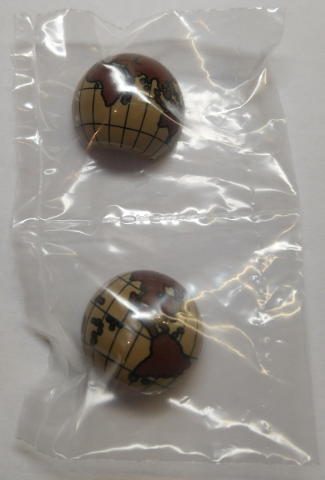 Lego Cylinder Hemisphere 2 x 2 with Dark Brown Globe Pattern