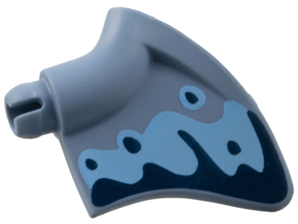 Lego Arm with Wing, Pterodactyl with Bright Light Blue and Dark Blue Markings Pattern Model Left Side / Sand Blue