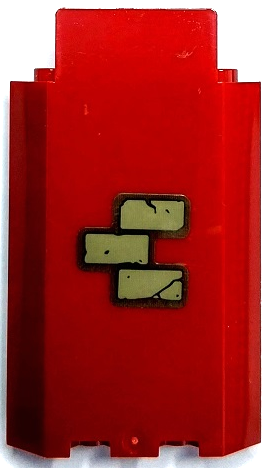 Lego Panel 3 x 3 x 6 Corner Wall without Bottom Indentations with Dark Tan Bricks Pattern 5 (Sticker) - Set 70425 / Dark Red