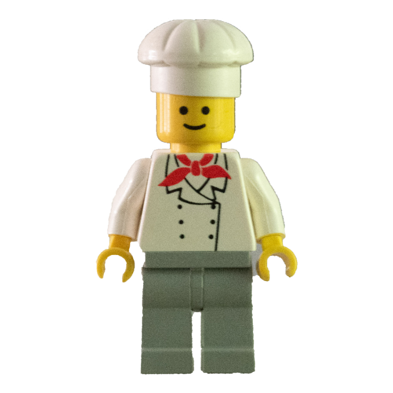 Lego Chef - White Torso, Light Gray Legs (3626b Head)