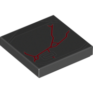 Lego Tile 2 x 2 with Red Cracks Print