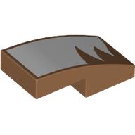 Lego Brick Curved 2 x 1 No Studs with White Fur Print