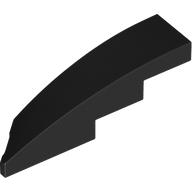 Lego Brick Wedged, Curved 1 x 4 with Stud Notch Right / Black