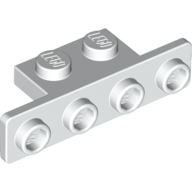 Lego Bracket 1 x 2 - 1 x 4 [Rounded Corners] / White