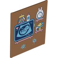 Lego Glass for Frame 1 x 6 x 6 with Shelves, Sonogram, Bunny Clock, Jars, Flowers Print / Medium Nougat