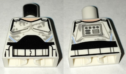 Lego Torso SW Armor Captain Rex, Dirt Stains Pattern (Rebels) / White