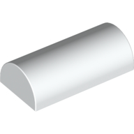 Lego Brick Curved 2 x 4 Double, No Studs, with Groove / White