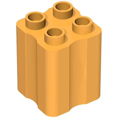 Lego Duplo Brick 2 x 2 x 2 with Indented Sides (Tree Trunk) / Medium Orange