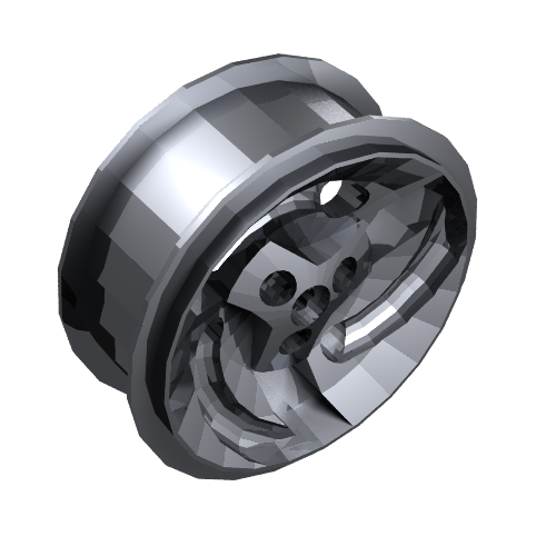 Lego Wheel 81.6 x 34 ZR Three Spoke Swirl / Metallic Silver