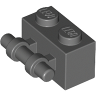 Lego Brick Special 1 x 2 with Handle / Dark Bluish Gray