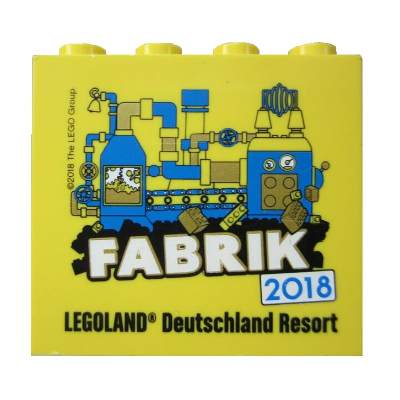 Lego Brick 2 x 4 x 3 with 'LEGOLAND Deutschland Resort FABRIK 2018' Print