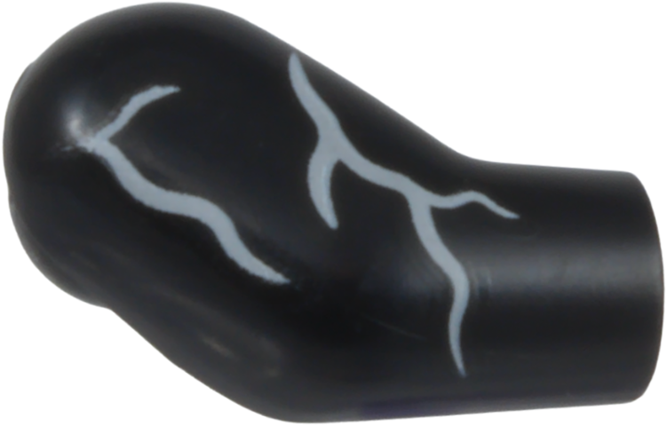 Lego Arm, Right with White Lightning Bolts Pattern / Black
