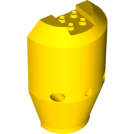 Lego Tipper Drum 3 x 6 x 8 Cement Mixer Half, with 2 x 2 Studs on End / Yellow