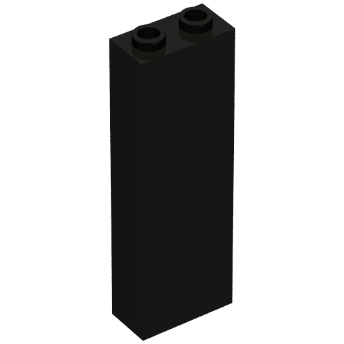 Lego Brick 1 x 2 x 5 without Side Supports / Black