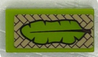 Lego Tile 1 x 2 with Banana Leaf on Tan Woven Mat Pattern (Sticker) - Set 43185