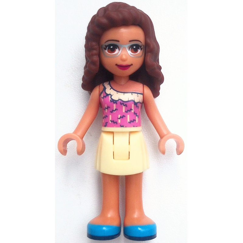 Lego Olivia - Dark Pink Top, Bright Light Yellow Skirt