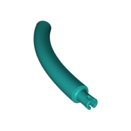 Lego Animal Body Part / Plant, Tail / Neck / Branch / Trunk, Middle Section with Pin, Square Pin Hole / Dark Turquoise