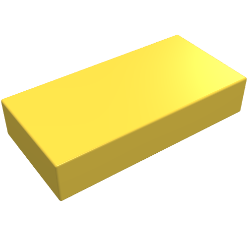 Lego Tile 1 x 2 without Groove / Yellow