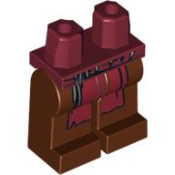 Lego Hips and Reddish Brown Legs with Dark Red Loincloth Print / Dark Red
