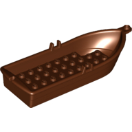 Lego Boat / Rowing Boat 14 x 5 x 2 with Oarlocks [No Hollow Inside Studs] / Reddish Brown