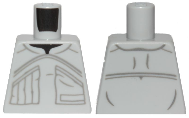 Lego Torso V-Collar Shirt, Pockets Pattern (SW Ugnaught) / Light Bluish Gray